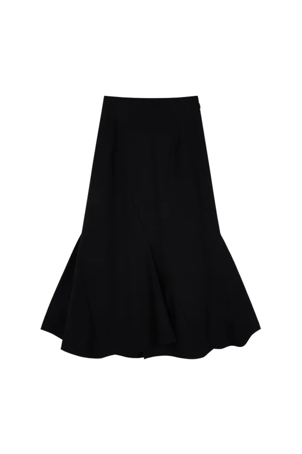 MAXI DIAGONAL SKIRT (BLACK)