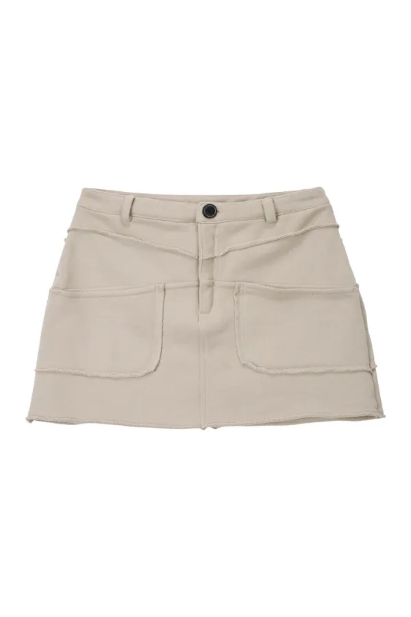 Pocket Mini Skirt_Sand Cream