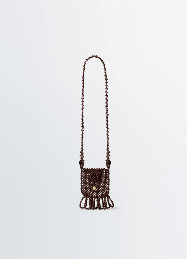 GRIGRI NECKLACE BAG IN WOODEN BEADS