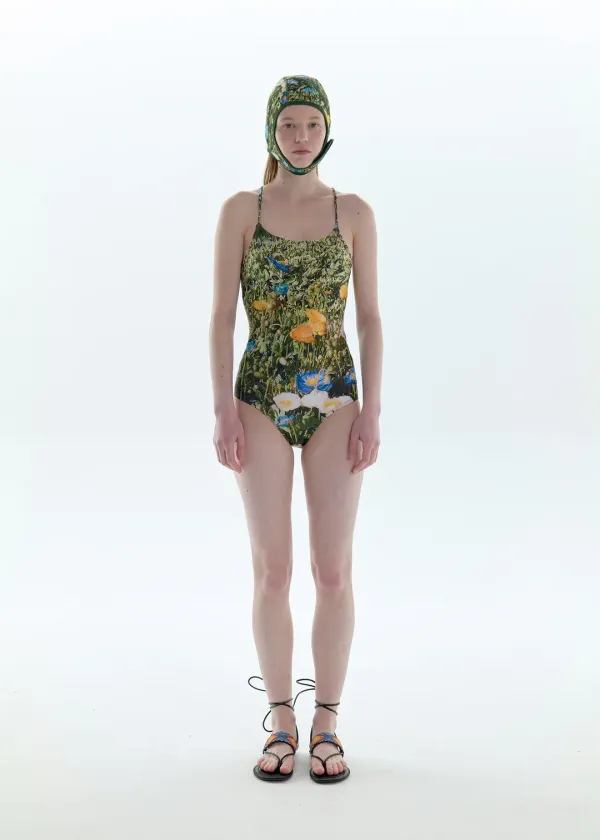 Photo Graphic One-Piece Swimsuit_Yellow