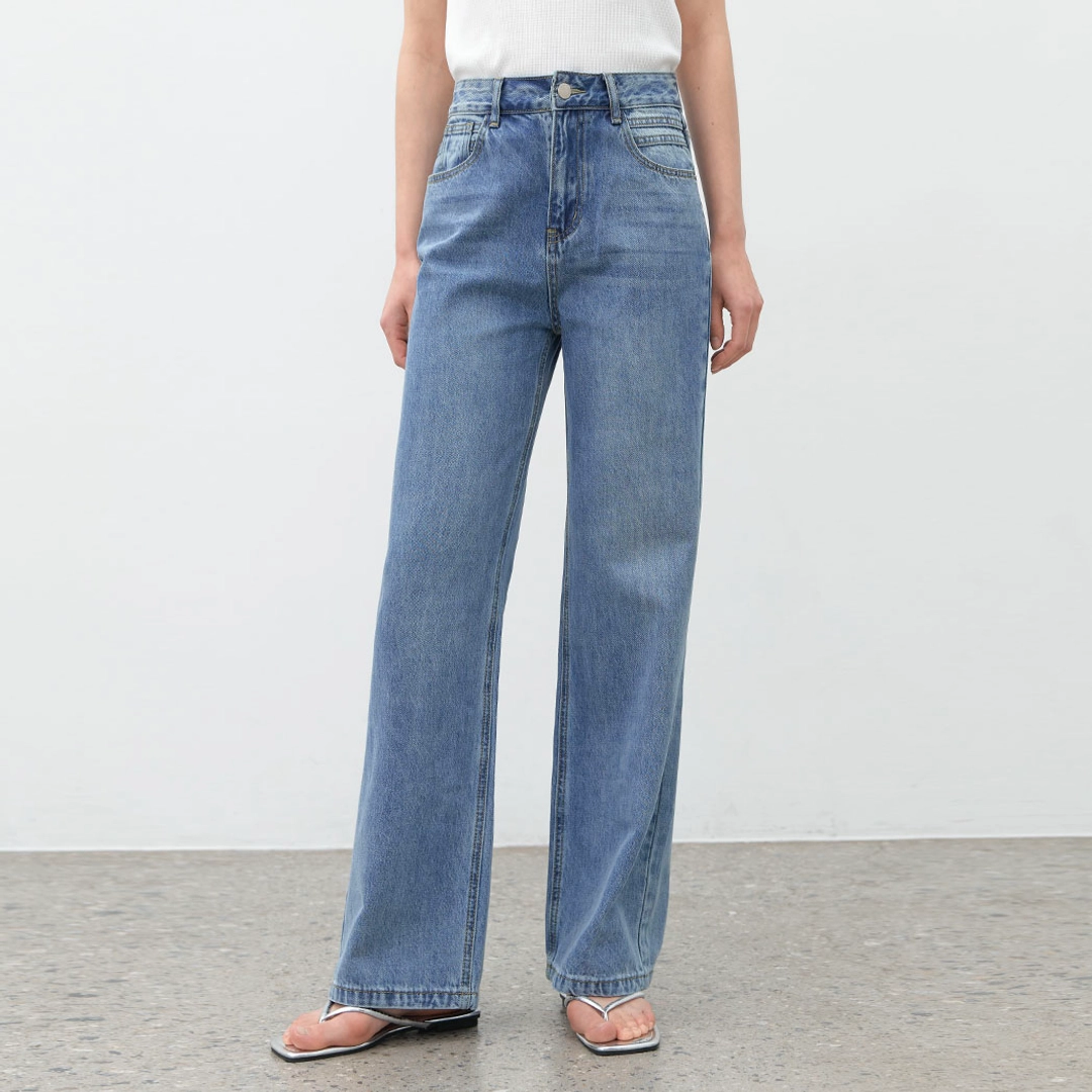 아뜰리에 나인 (X-PT-5679)LOOSE STRAIGHT DENIM PANTS 상품 이미지 1