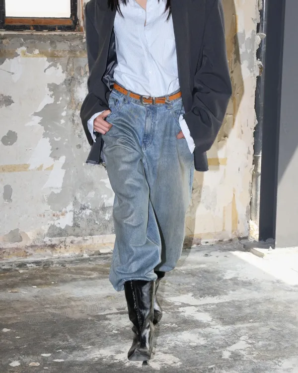 coated regular jeans
