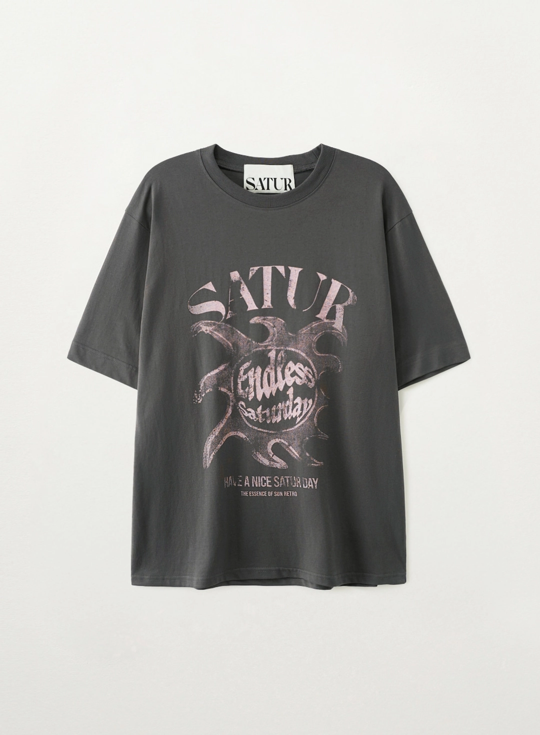 세터 Sun Retro Graphic T-Shirt - Charcoal Pink 상품 이미지 1