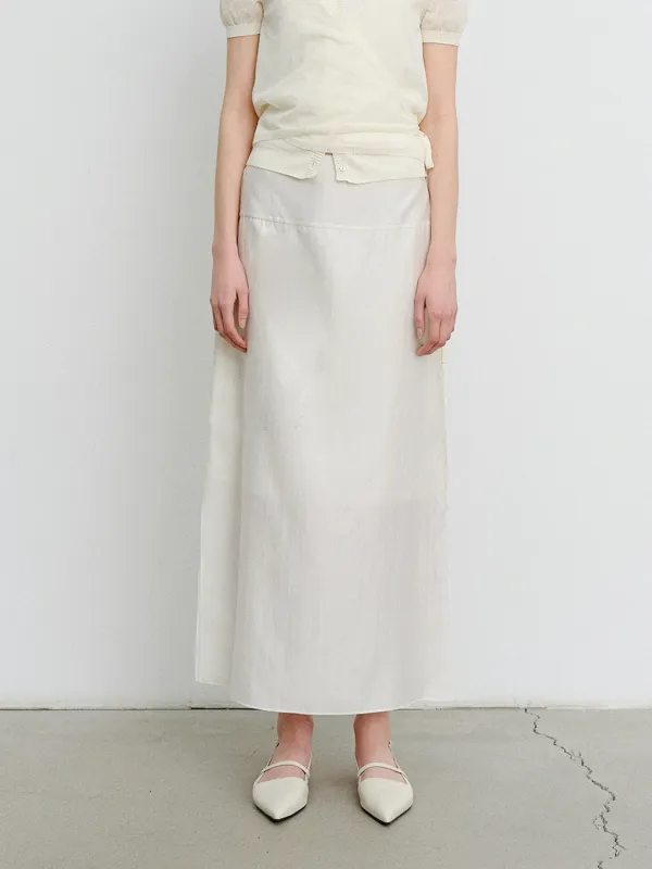 TVR LAYERED LONG SKIRT_IVORY