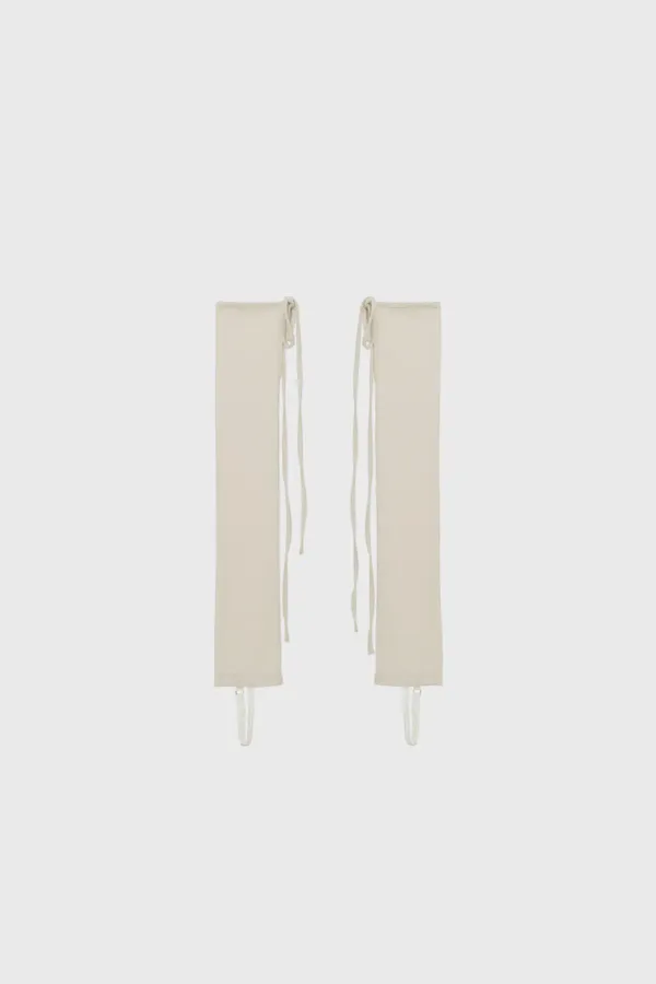 [Exclusive] Ribbed leg warmer (cream / dark gray / black)
