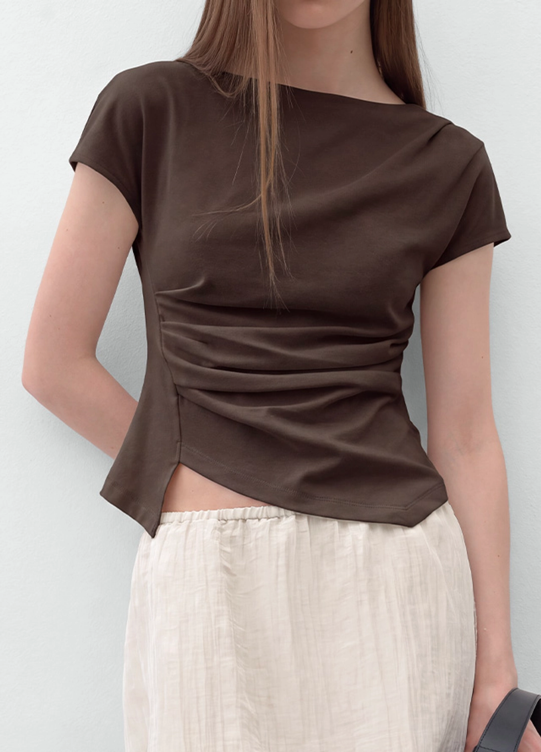 아뜰리에 나인 (Z-BL-4225)LOND WAIST TUCK  BLOUSE 상품 이미지 2