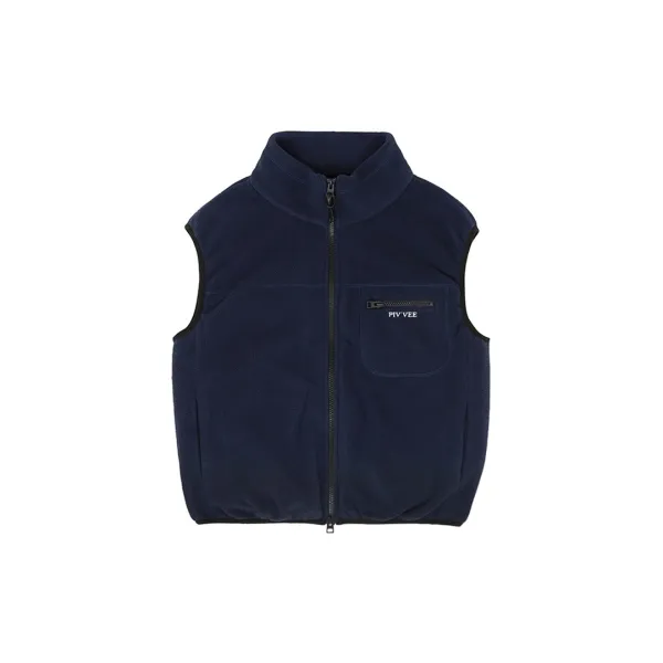 Giant Smiley Fleece Vest (ocean navy)