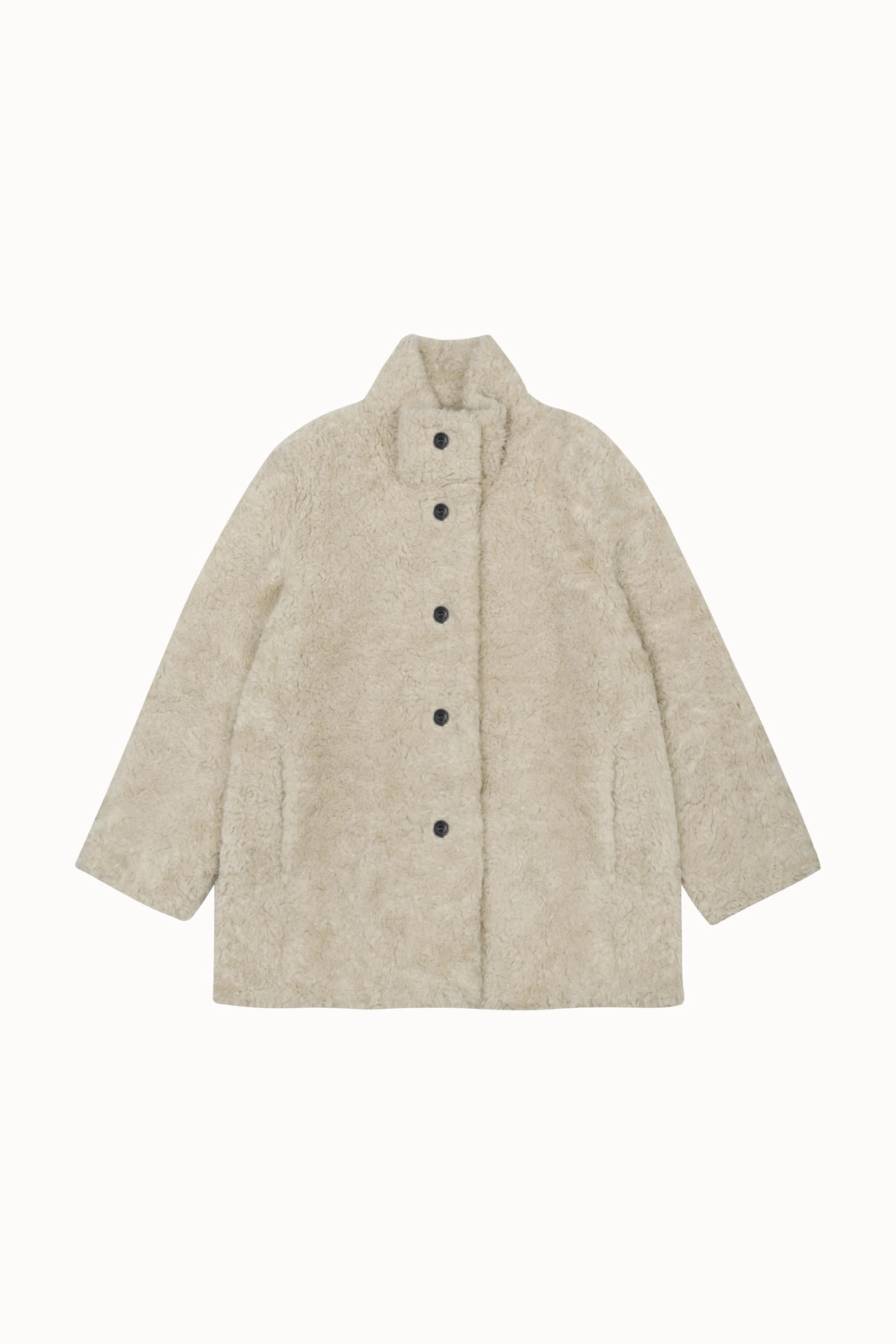 라메레이 Wool High-Neck Half Fur Coat [LMBFWICT720]-Beige [10/21 예약배송] 상품 이미지 2