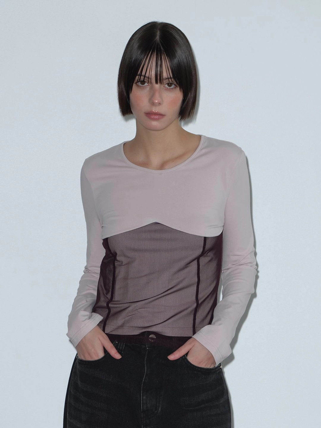 마가린핑거스 MESH LAYERED T-SHIRT (PURPLE) 상품 이미지 2