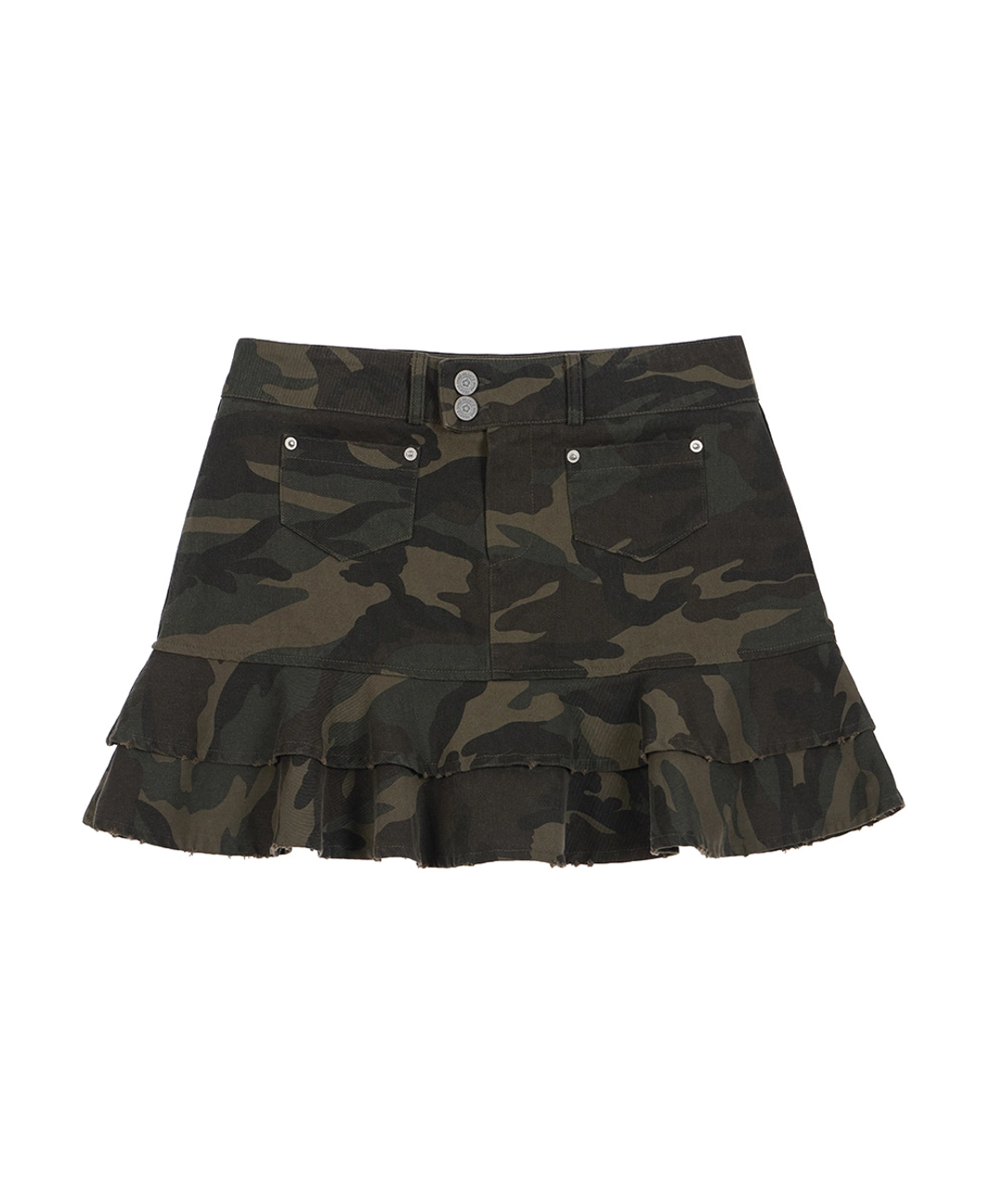 로제프란츠 Rebel Layer Frill Mini Skirt [Camo] 상품 이미지 3