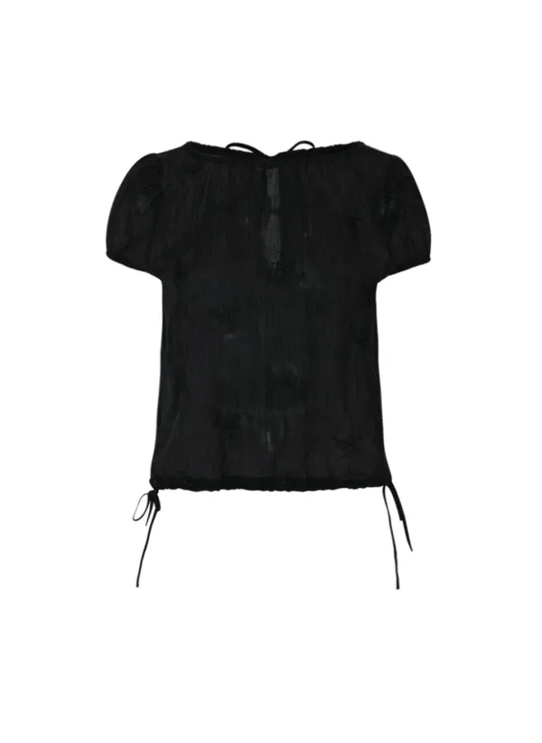 Flower String Blouse (Black)