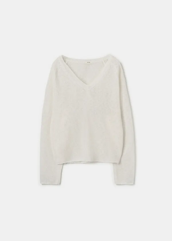 V-neck Pullover(White)