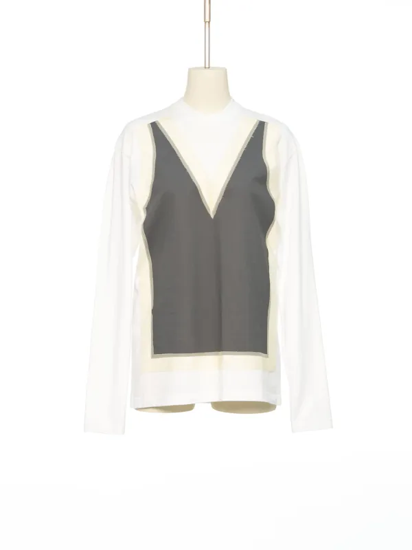 FW25 UNDERLINE WHITE VEST PRINTED JERSEY TOP