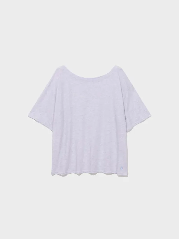 Lc Off-Shoulder Tee_Light Melange Grey