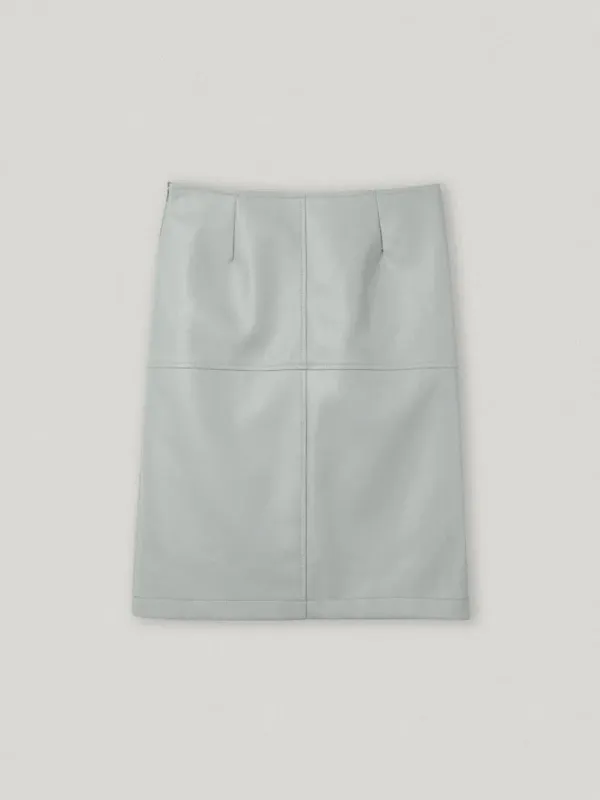 Metel Leather Skirt Pale Gray (3rd)