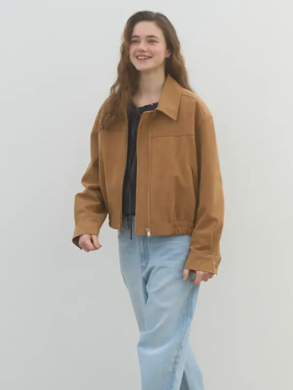 CLASSIC SUEDE JUMPER - CAMEL