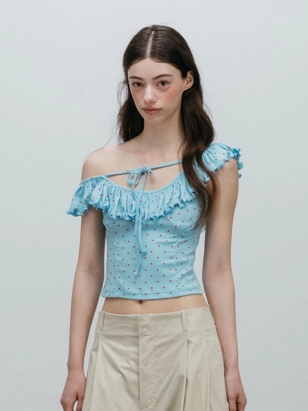 모이페어 DOT WAVE SLEEVELESS / SKYBLUE 상품 이미지 1