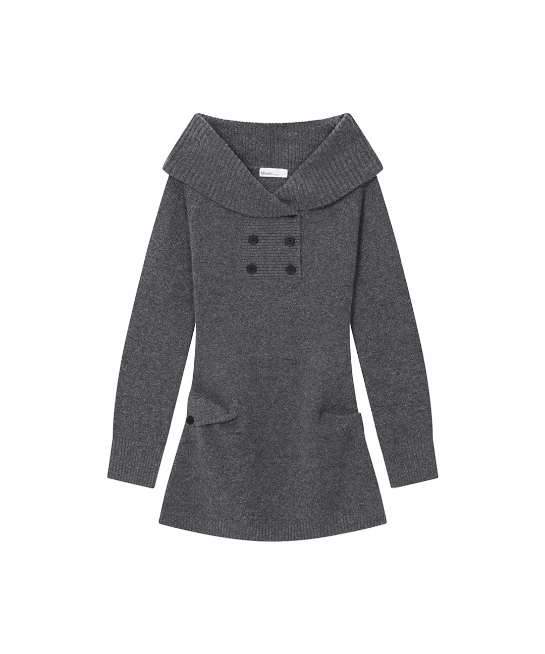 미세키서울 Double button knit one piece DARK GREY 상품 이미지 1