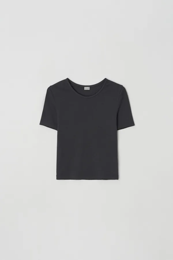 Embroidered Detail T-Shirt (charcoal)
