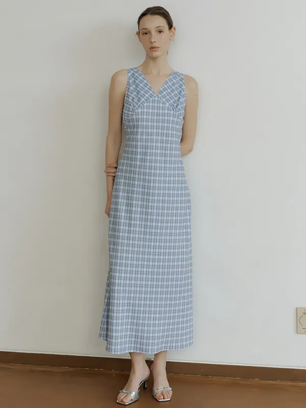 LUNA CHECK BUSTIER OPS_CHECK BLUE
