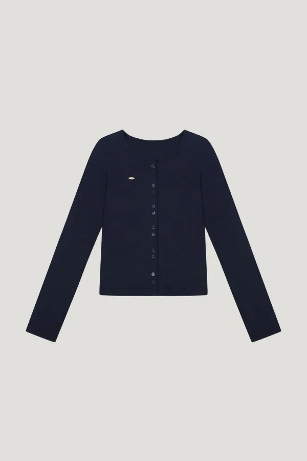 [L/V] Two Button Cardigan (deep navy)