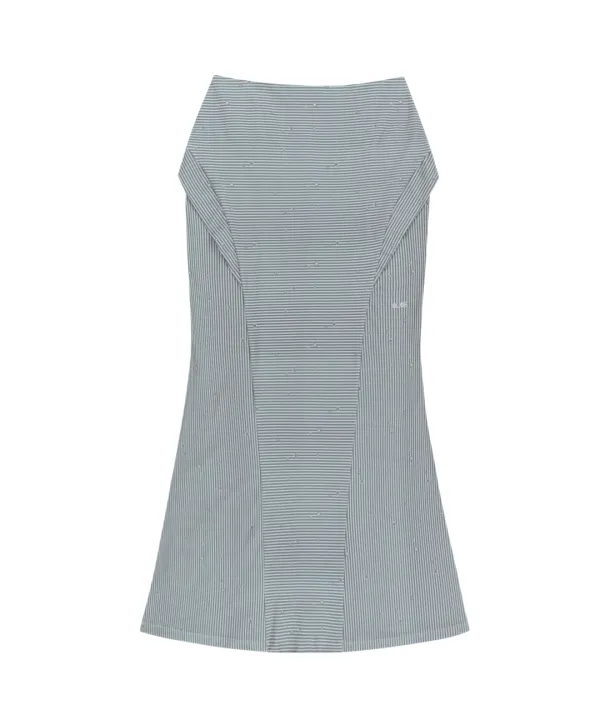 Side Panel Mermaid Maxi Skirt / Blue Grey