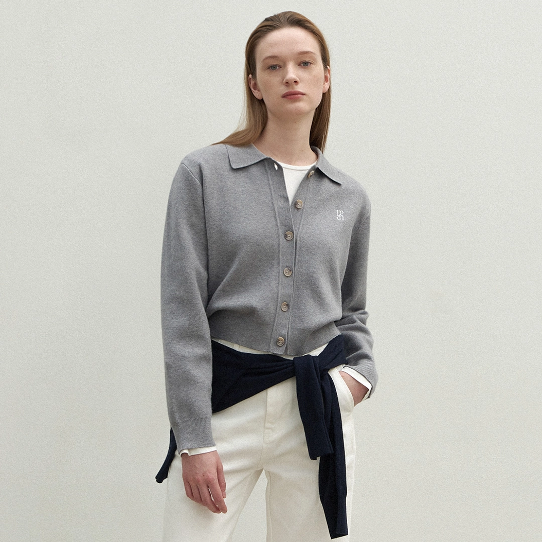 아뜰리에 나인 (Z-CD-2111)ESSENTIAL COLLAR NECK KNIT CARDIGAN 상품 이미지 2