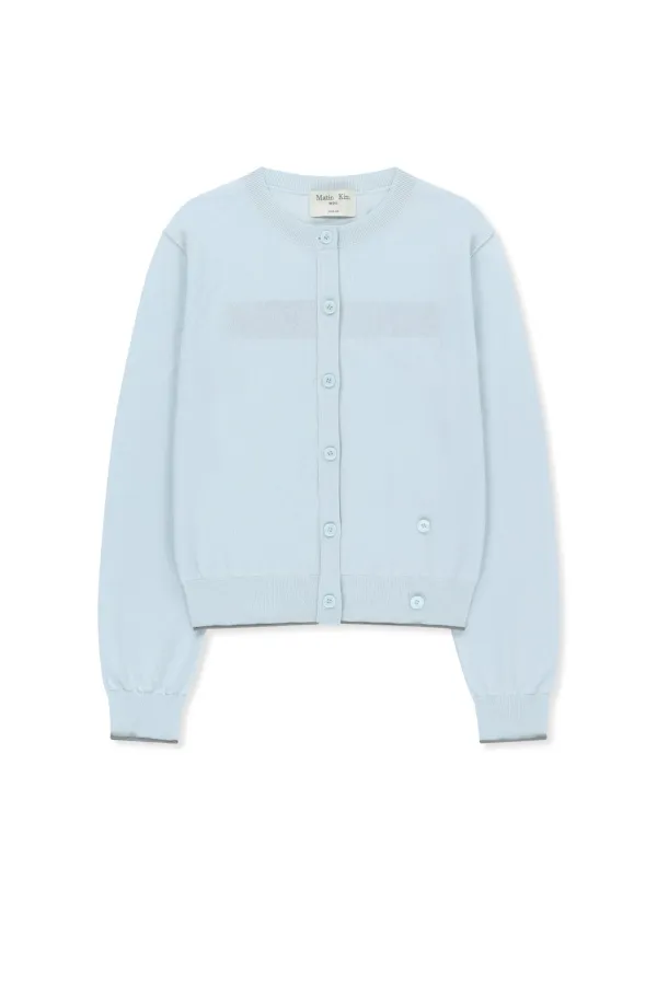 BACK LOGO SHEER CARDIGAN FOR WOMEN IN LIGHT BLUE