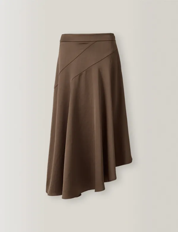 Satin Flow Skirt (Brown)