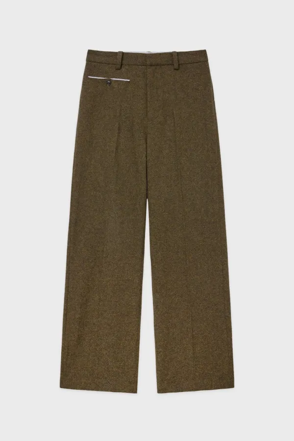 SN Wool Blend Straight Pants (Brown)