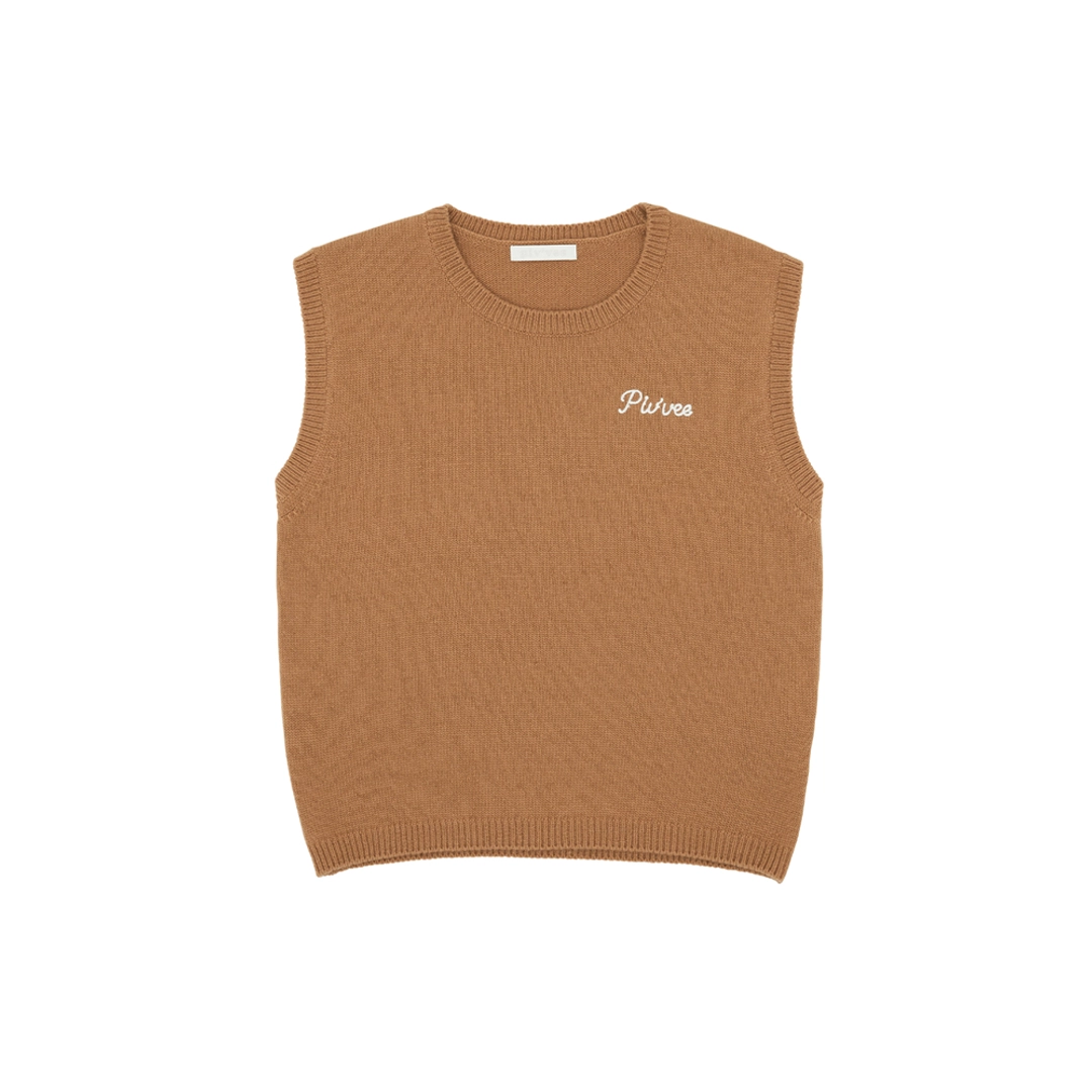 피브비 Giant Smiley Knit Vest (squirrel brown) 상품 이미지 3