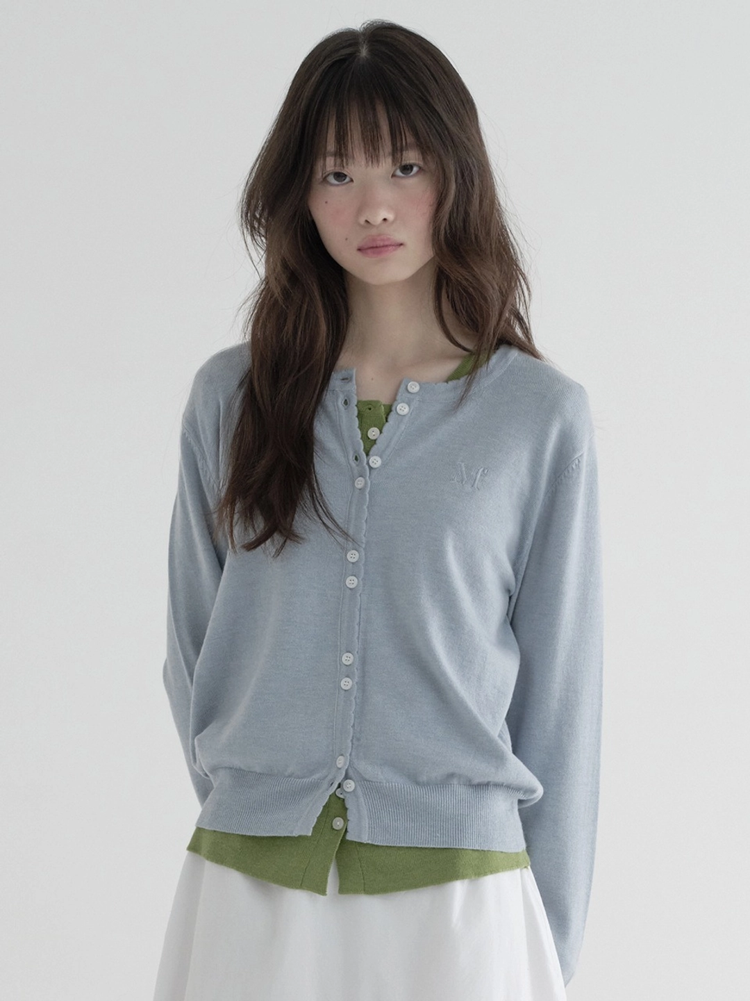 마가린핑거스 LOGO SCALLOP CARDIGAN (LIGHT BLUE) 상품 이미지 2