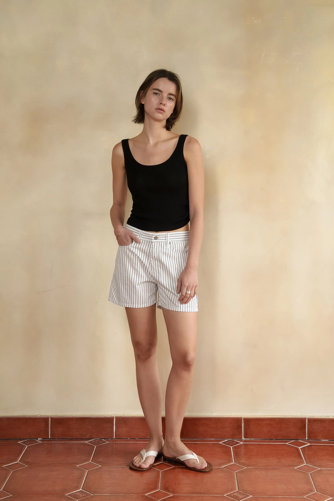 샤드라마 HICKORY STRIPED DENIM SHORT [WHITE] 상품 이미지 2