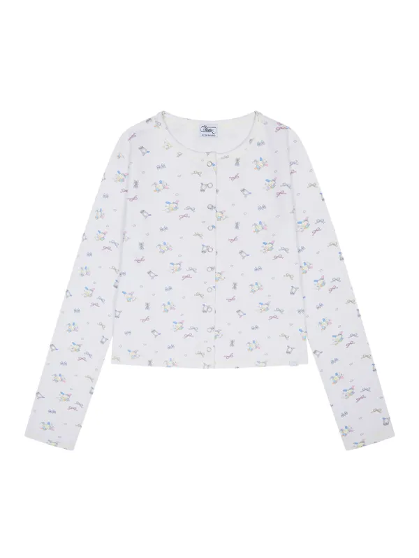 USAHANA ALL OVER CARDIGAN [WHITE]