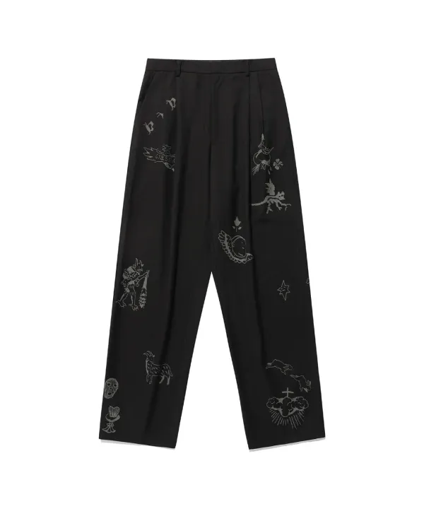 tattoo tailored pants[black]