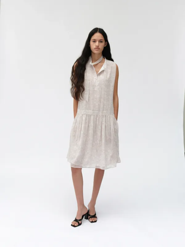 AELIN LOW SHIRRING DRESS / FLOWER