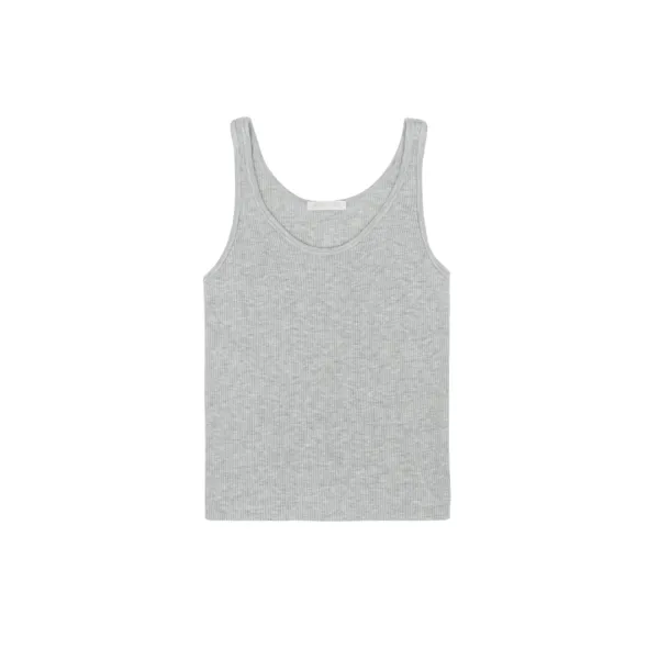 Slim Sleeveless Knit Top (snow grey)