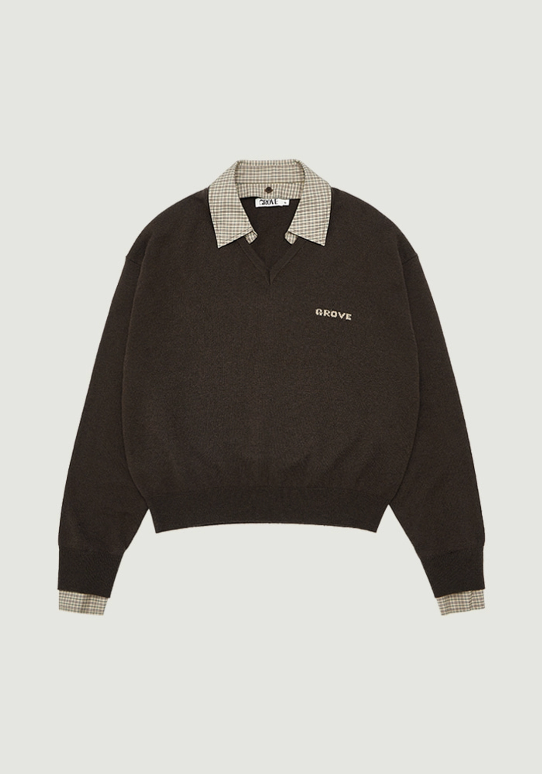 그로브 EVIE CHECK COLLAR KNIT 상품 이미지 3