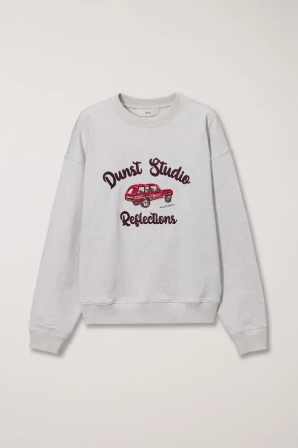 UNISEX DRAWING CAR SWEATSHIRT OATMEAL MELANGE
