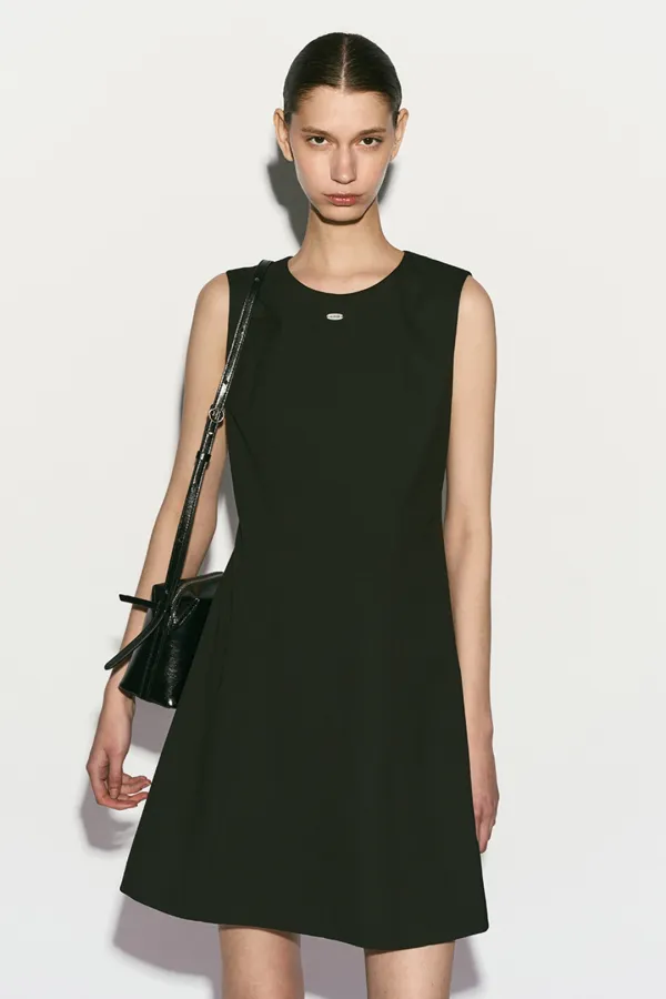 LOGO PLAQUE SLEEVELESS MINI DRESS