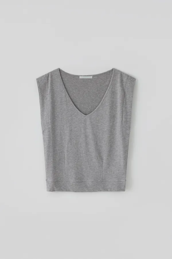T/T Slink deep neck t-shirt (gray)