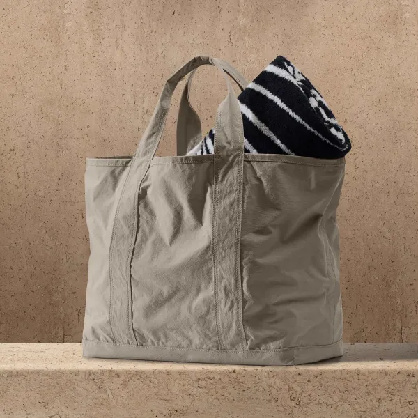 Small Matte Nylon Tote - New Sand