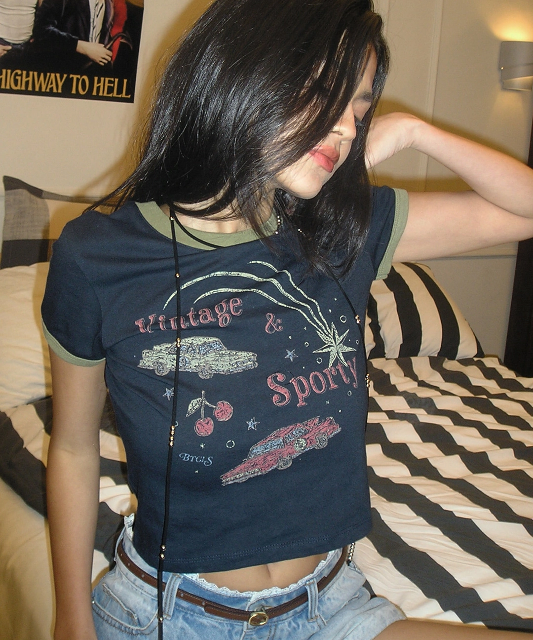비터셀즈 Vintage Car Ringer Tee-Navy 상품 이미지 2