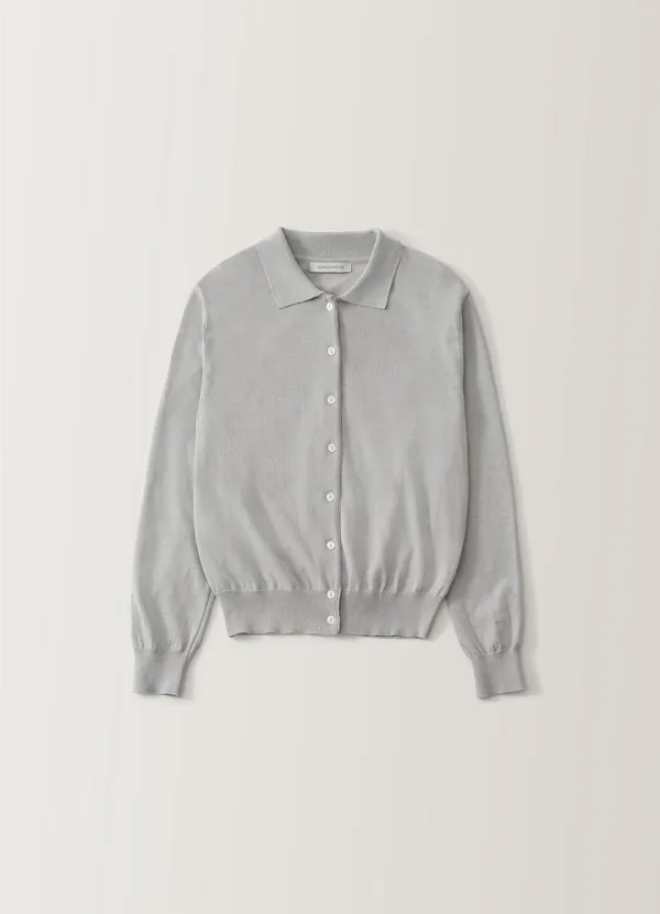 Villa cotton collar cardigan (Gray)