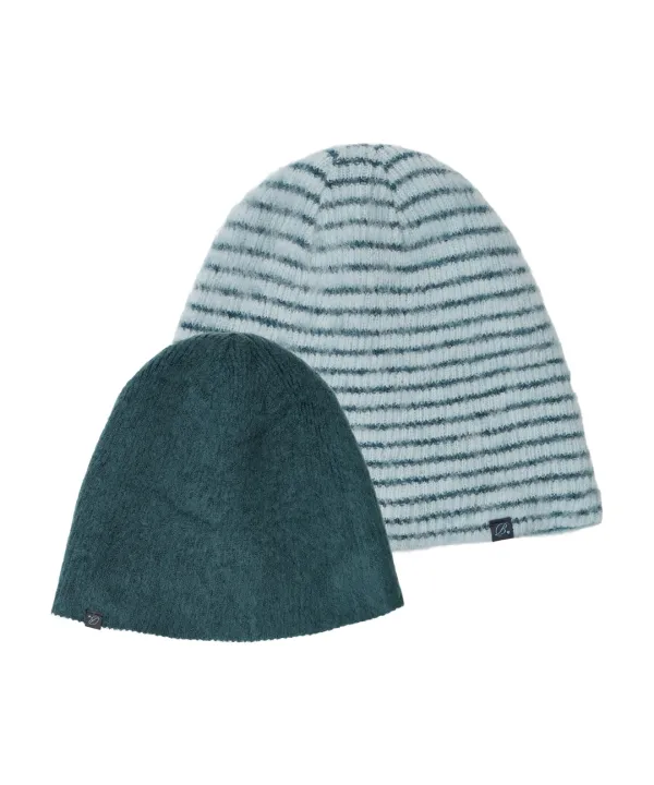 Reversible Stripe Beanie-Blue Grey