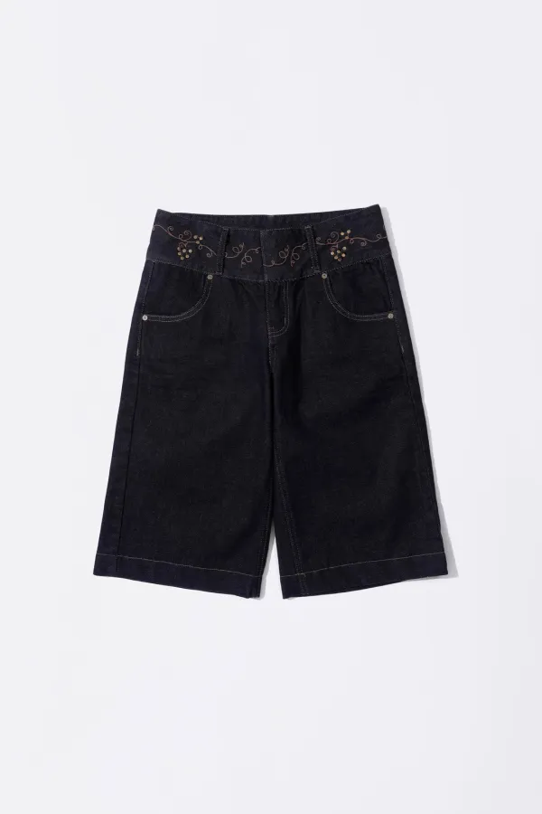 Vine Half Denim Pants Indigo