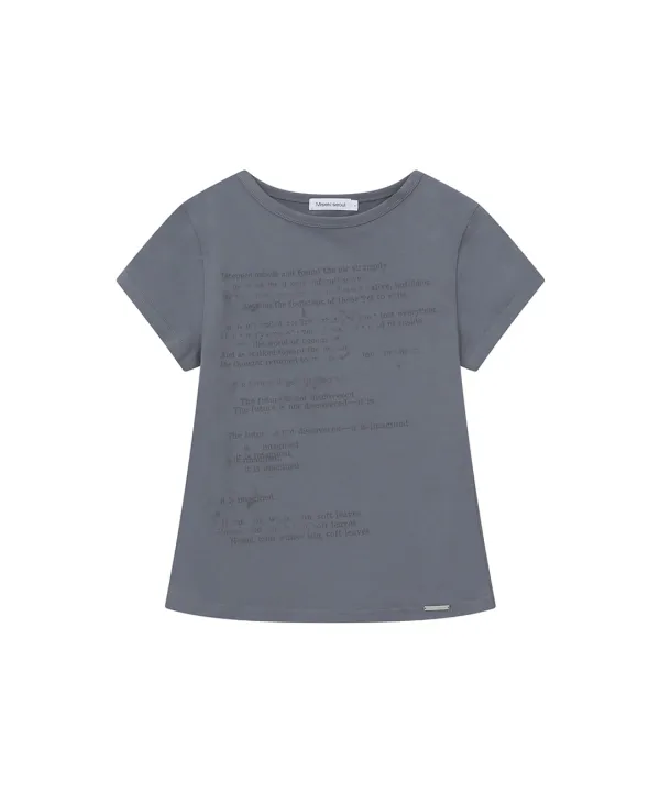 [레이 PICK] Blur quote short sleeve CHARCOAL