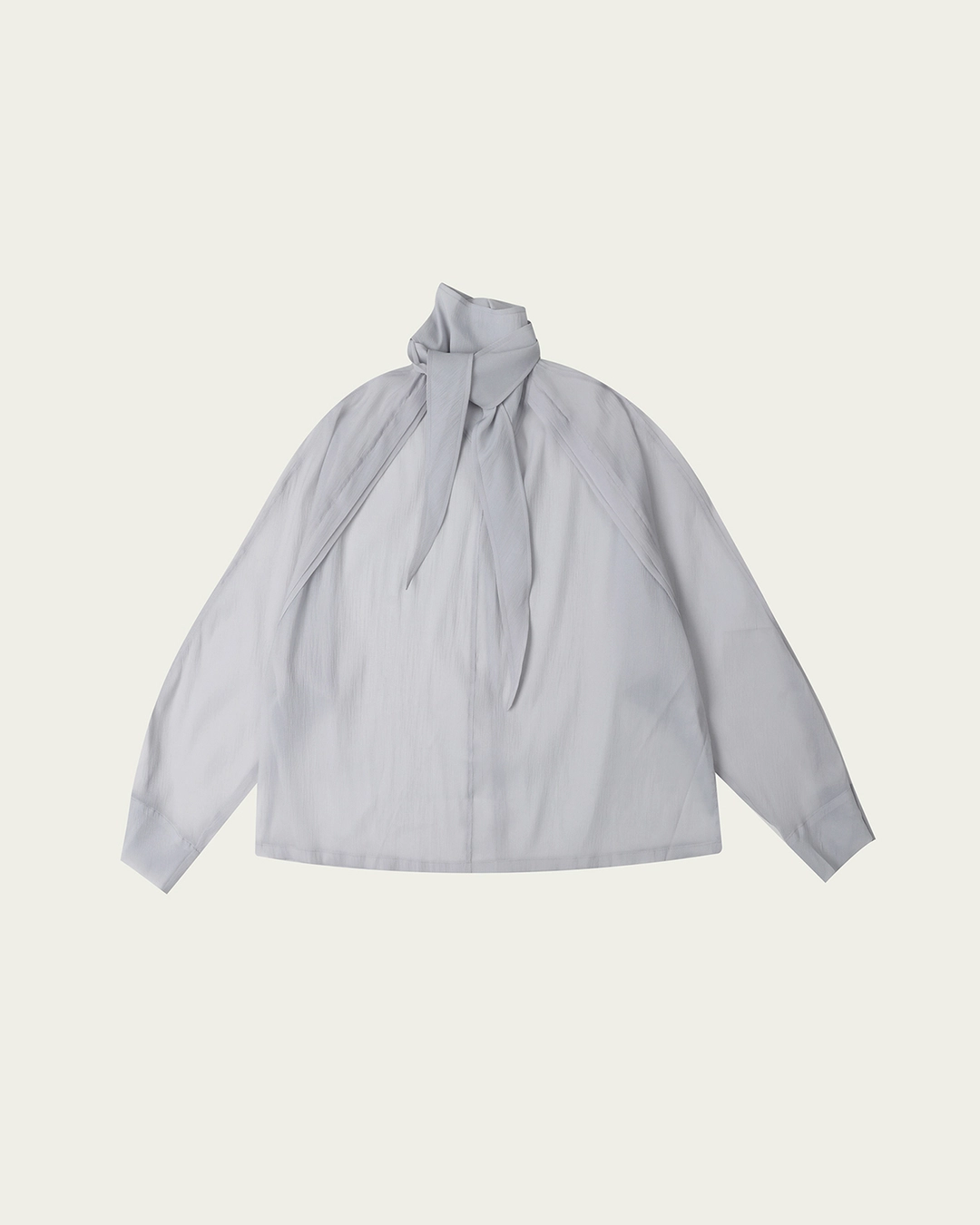 Raphia Sheer Blouse - Gray
