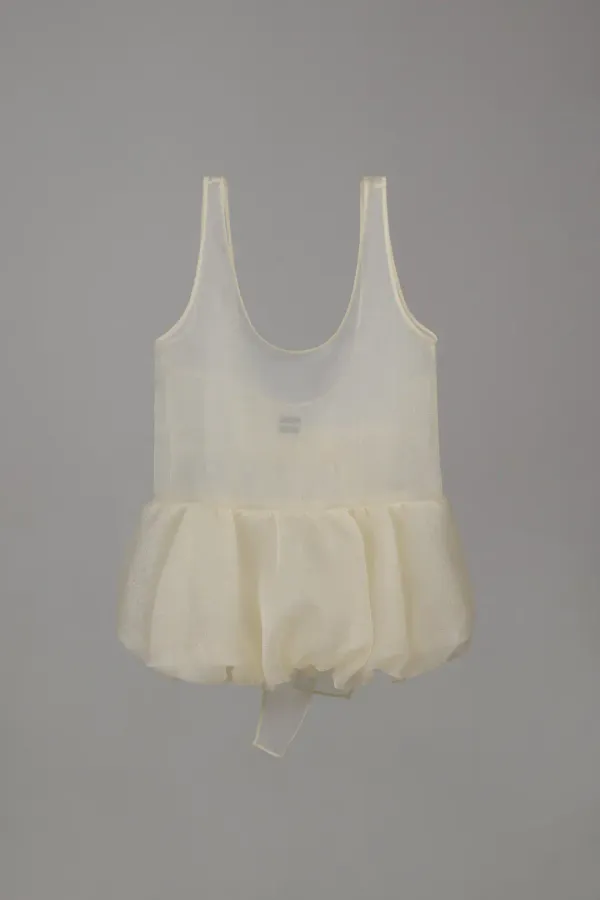ORGANZA BALLOON MINI DRESS_CREAM