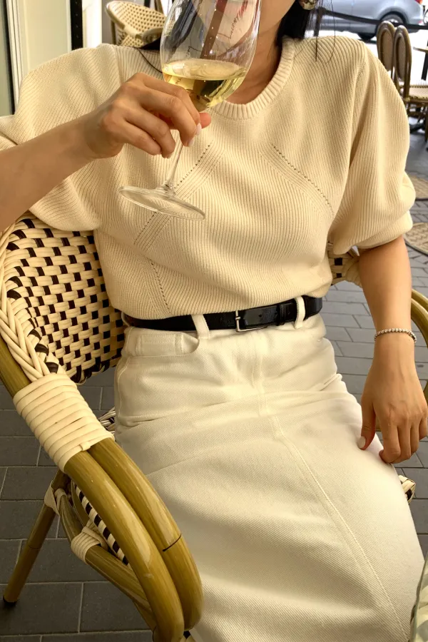 Part.8 Beige puff knit
